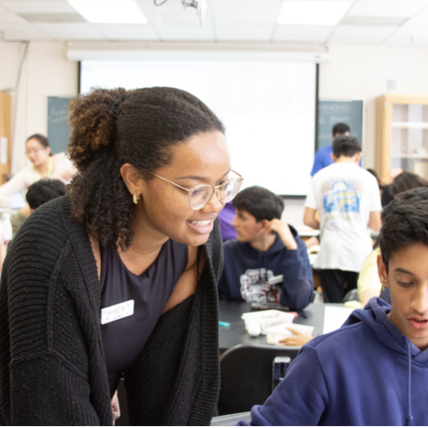 An instructor working with a student